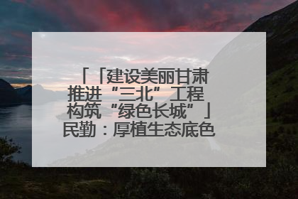 「建设美丽甘肃 推进“三北”工程 构筑“绿色长城”」民勤：厚植生态底色 筑牢绿色屏障