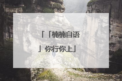 「楠楠自语」你行你上