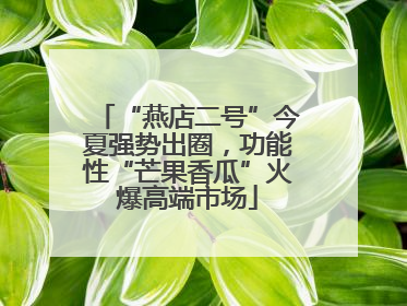 “燕店二号”今夏强势出圈，功能性“芒果香瓜”火爆高端市场