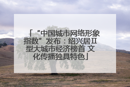 “中国城市网络形象指数”发布：绍兴居Ⅱ型大城市经济榜首 文化传播独具特色