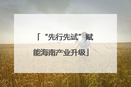 “先行先试”赋能海南产业升级