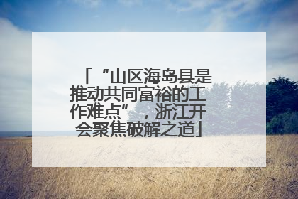 “山区海岛县是推动共同富裕的工作难点”，浙江开会聚焦破解之道