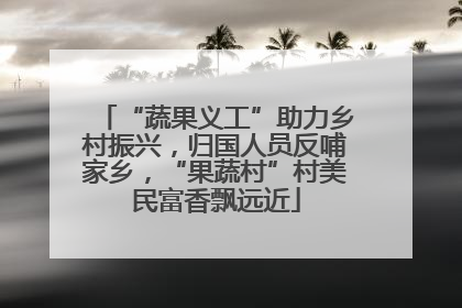 “蔬果义工”助力乡村振兴，归国人员反哺家乡，“果蔬村”村美民富香飘远近