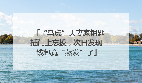 “马虎”夫妻家钥匙插门上忘拔，次日发现钱包竟“蒸发”了