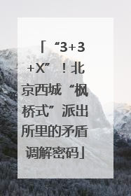 “3+3+X”！北京西城“枫桥式”派出所里的矛盾调解密码