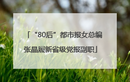 “80后”都市报女总编张晶履新省级党报副职
