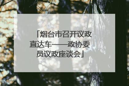 烟台市召开议政直达车——政协委员议政座谈会