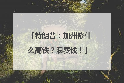 特朗普：加州修什么高铁？浪费钱！