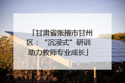 甘肃省张掖市甘州区：“沉浸式”研训助力教师专业成长