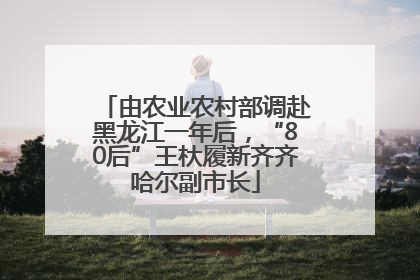 由农业农村部调赴黑龙江一年后，“80后”王杕履新齐齐哈尔副市长