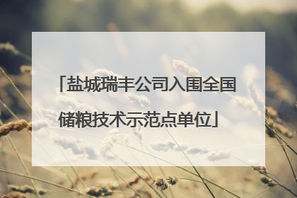 盐城瑞丰公司入围全国储粮技术示范点单位
