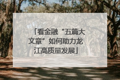 看金融“五篇大文章”如何助力龙江高质量发展