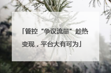 管控“争议流量”趁热变现，平台大有可为
