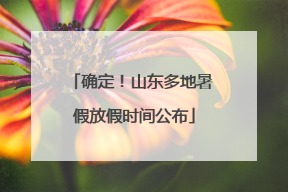 确定！山东多地暑假放假时间公布