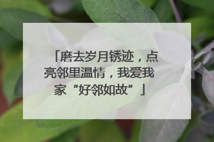 磨去岁月锈迹，点亮邻里温情，我爱我家“好邻如故”