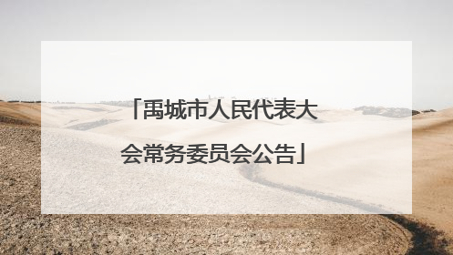 禹城市人民代表大会常务委员会公告