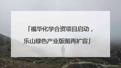 福华化学合资项目启动，乐山绿色产业版图再扩容