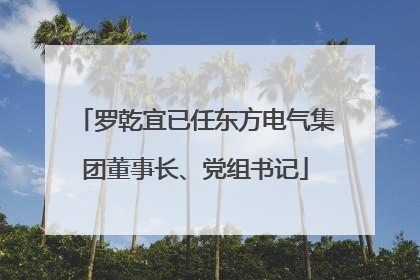 罗乾宜已任东方电气集团董事长、党组书记