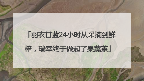 羽衣甘蓝24小时从采摘到鲜榨，瑞幸终于做起了果蔬茶