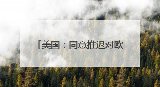 美国：同意推迟对欧盟征收50%关税