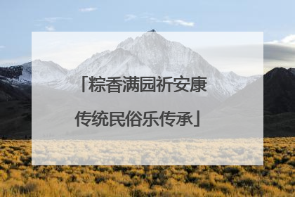 粽香满园祈安康 传统民俗乐传承