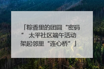 粽香里的团圆“密码” 太平社区端午活动架起邻里“连心桥”