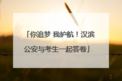 你追梦 我护航！汉滨公安与考生一起答卷