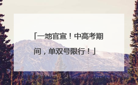 一地官宣！中高考期间，单双号限行！