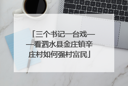 三个书记一台戏——看泗水县金庄镇辛庄村如何强村富民