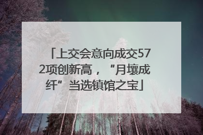 上交会意向成交572项创新高，“月壤成纤”当选镇馆之宝