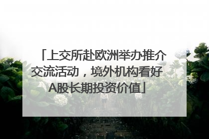 上交所赴欧洲举办推介交流活动，境外机构看好A股长期投资价值