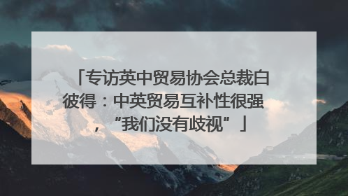 专访英中贸易协会总裁白彼得：中英贸易互补性很强，“我们没有歧视”