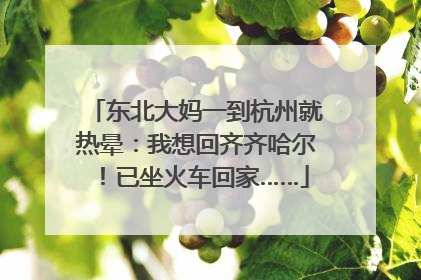 东北大妈一到杭州就热晕：我想回齐齐哈尔！已坐火车回家……