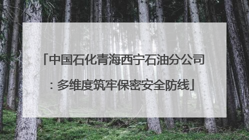 中国石化青海西宁石油分公司：多维度筑牢保密安全防线