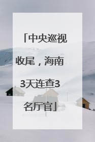中央巡视收尾，海南3天连查3名厅官