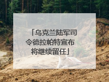 乌克兰陆军司令德拉帕特宣布将继续留任