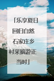 乐享夏日 回归自然 石家庄乡村采摘游正当时