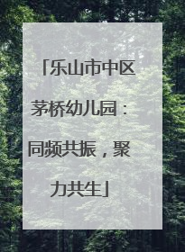 乐山市中区茅桥幼儿园：同频共振，聚力共生