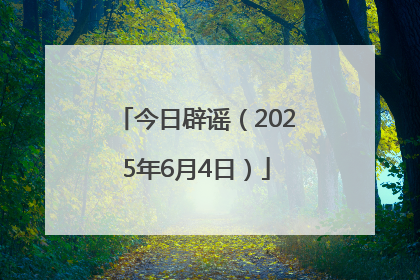 今日辟谣（2025年6月4日）