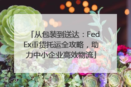 从包装到送达：FedEx重货托运全攻略，助力中小企业高效物流