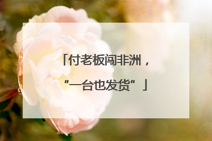 付老板闯非洲，“一台也发货”