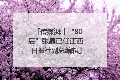 传媒湃︱“80后”张晶已任江西日报社副总编辑