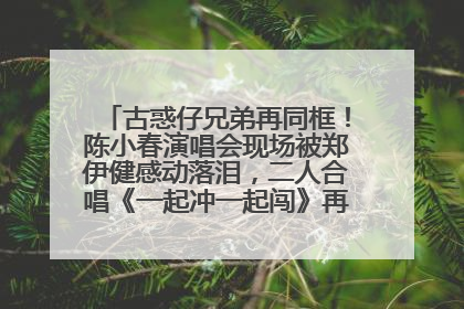 古惑仔兄弟再同框！陈小春演唱会现场被郑伊健感动落泪，二人合唱《一起冲一起闯》再现青春回忆