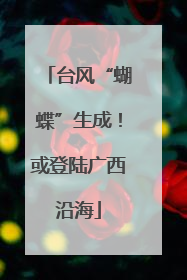 台风“蝴蝶”生成！或登陆广西沿海