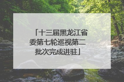 十三届黑龙江省委第七轮巡视第二批次完成进驻