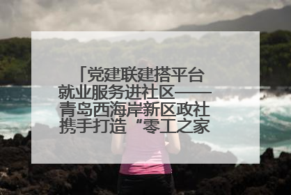 党建联建搭平台 就业服务进社区——青岛西海岸新区政社携手打造“零工之家”就业服务新阵地