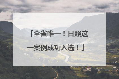 全省唯一！日照这一案例成功入选！