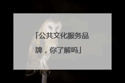 公共文化服务品牌，你了解吗