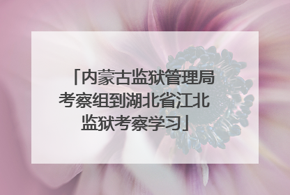 内蒙古监狱管理局考察组到湖北省江北监狱考察学习