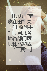 助力“丰收在田”变“丰收到手”，河北各地各部门厉兵秣马迎战“三夏”